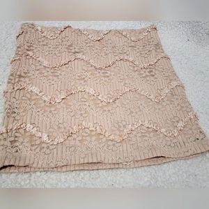 Sequin Hearts mini skirt like new Size Sm. Textured, lovely. Lacey